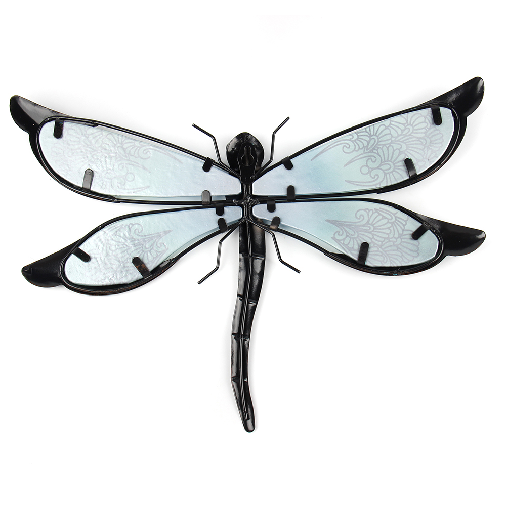 Metal and Glass Dragonfly Outdoor Wall Decor Metal and Glass Dragonfly Outdoor Wall Decor