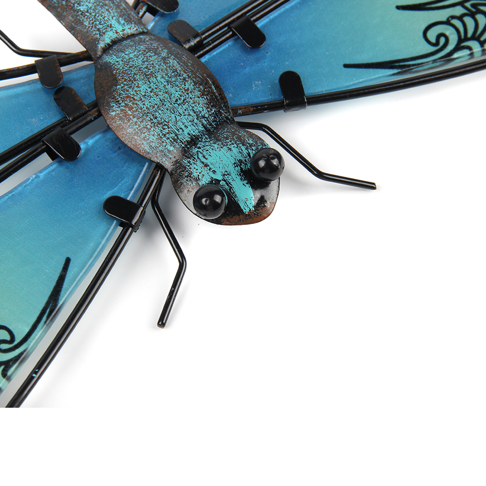 Metal and Glass Dragonfly Outdoor Wall Decor Metal and Glass Dragonfly Outdoor Wall Decor