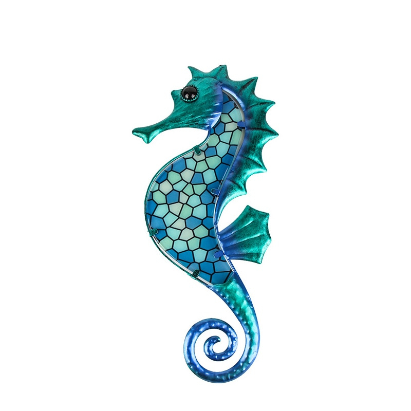 Metal and Glass Seahorse Wall Decor