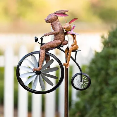 Metal Animal Bicycle Wind Spinner Metal Animal Bicycle Wind Spinner