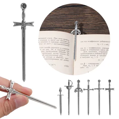 Metal Antique Sword Bookmarks (6Pcs)