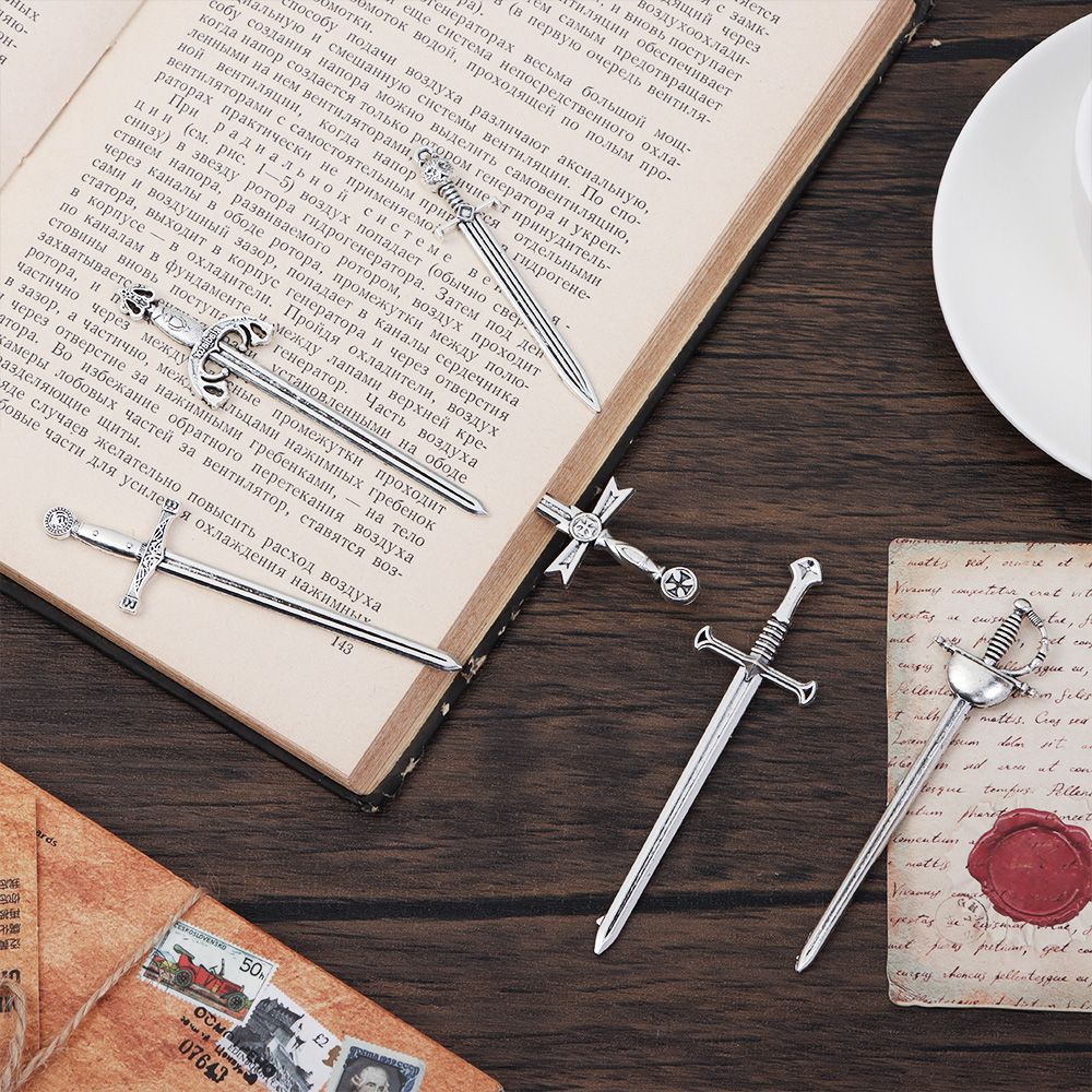 Metal Antique Sword Bookmarks (6Pcs)