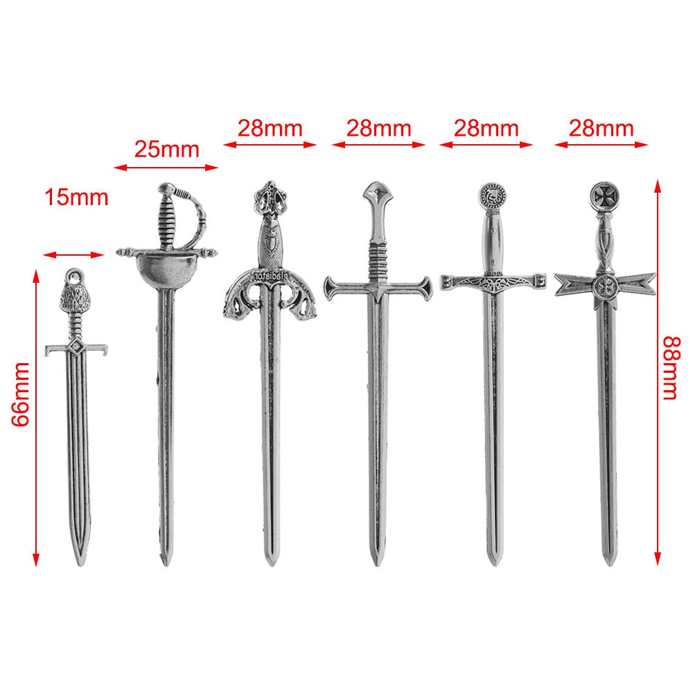 Metal Antique Sword Bookmarks (6Pcs)