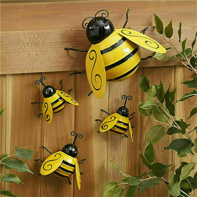 Metal Bee Wall Decor Set (4pcs)