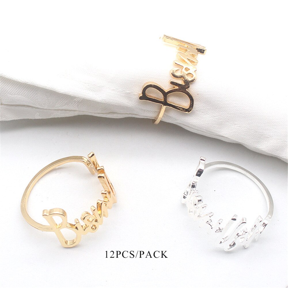Metal Bismillah Napkin Rings (12pcs)