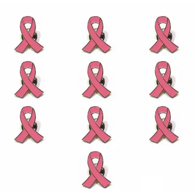 Metal Breast Cancer Awareness Pins (10pcs)