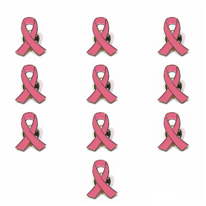 Metal Breast Cancer Awareness Pins (10pcs)