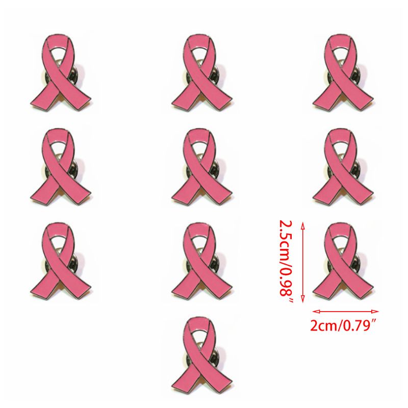 Metal Breast Cancer Awareness Pins (10pcs)