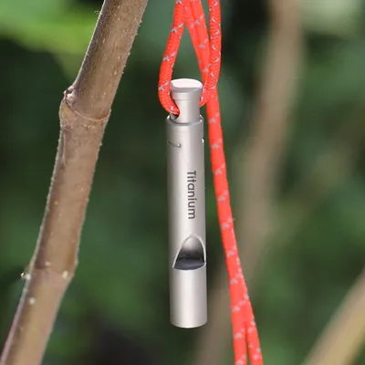 Metal Camping Whistle with Cord