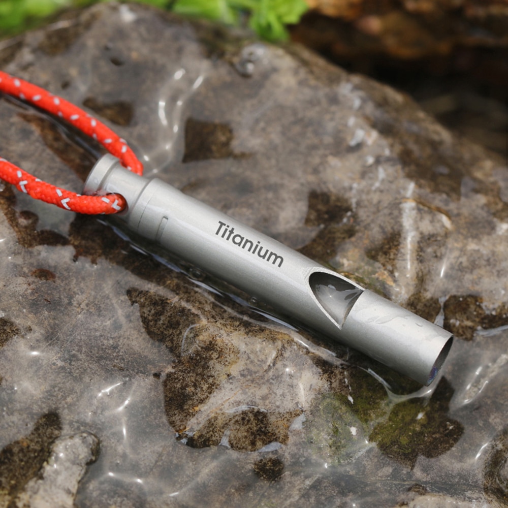 Metal Camping Whistle with Cord