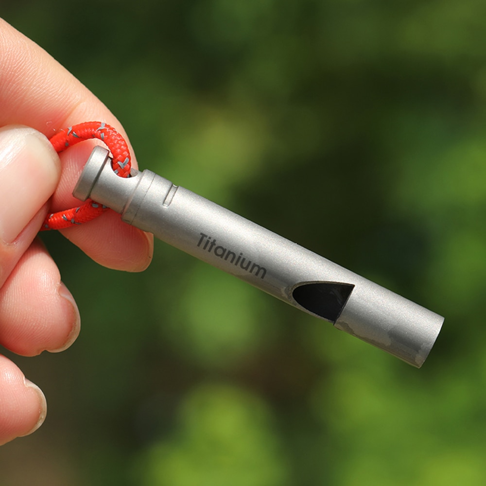 Metal Camping Whistle with Cord