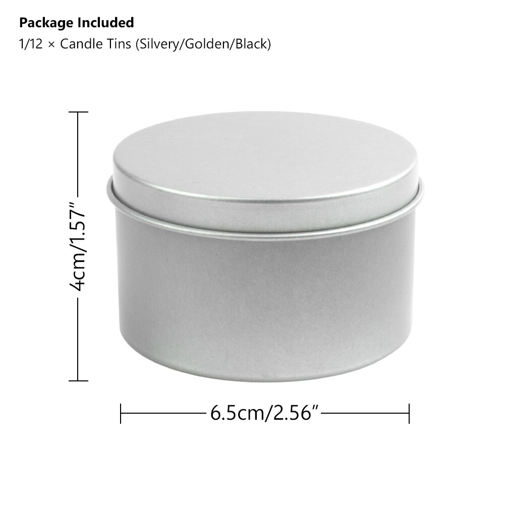 Metal Candle Vessels with Lids (12pcs)