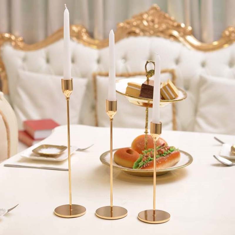 Metal Candlestick Stands (3 Pcs)