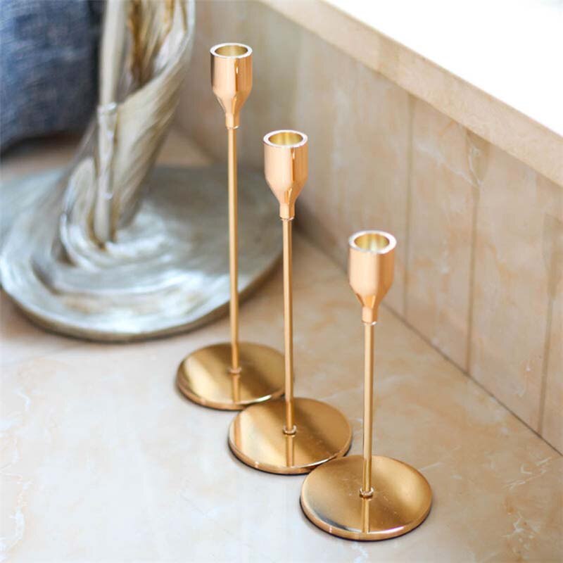 Metal Candlestick Stands (3 Pcs)
