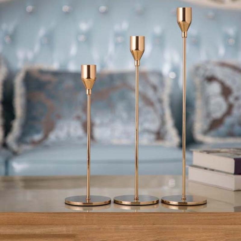 Metal Candlestick Stands (3 Pcs)