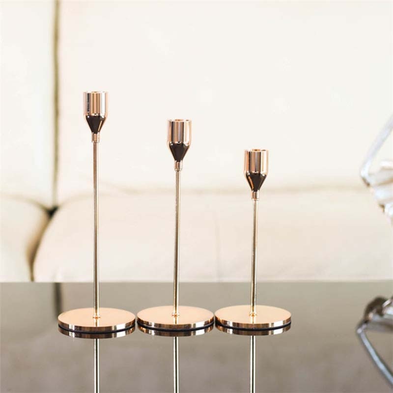 Metal Candlestick Stands (3 Pcs)