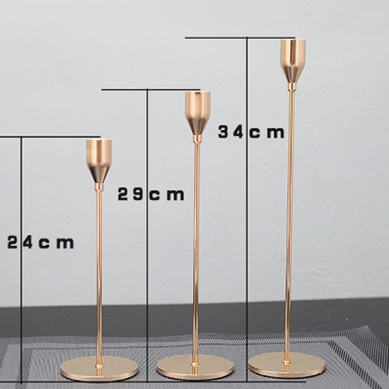 Metal Candlestick Stands (3 Pcs)