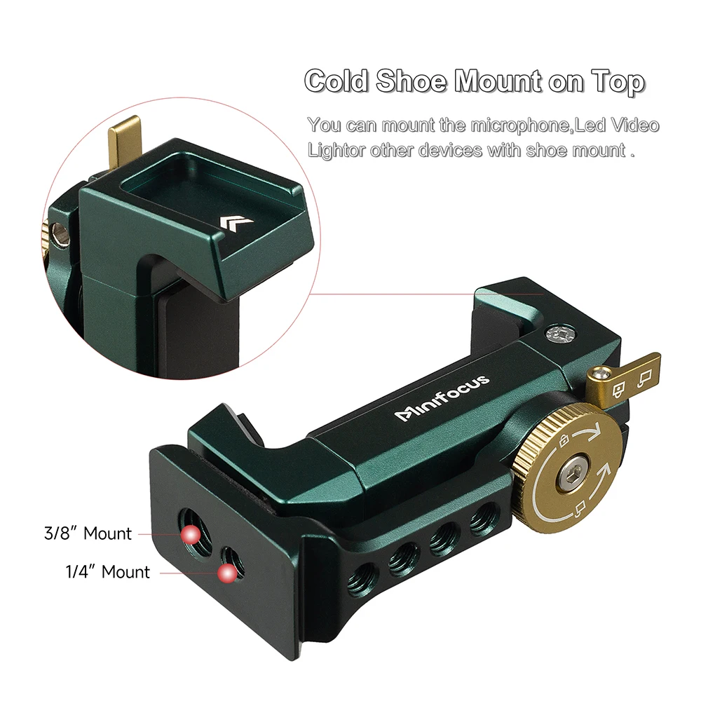 Metal Cell Phone Tripod Mount Smartphone Holder Adapter Aluminum w Cold Shoe Arca for iPhone Metal Cell Phone Tripod Mount Smartphone Holder Adapter Aluminum w Cold Shoe Arca for iPhone