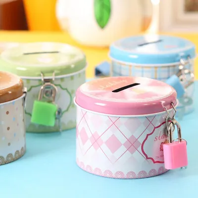 Metal Coin Bank with Lock