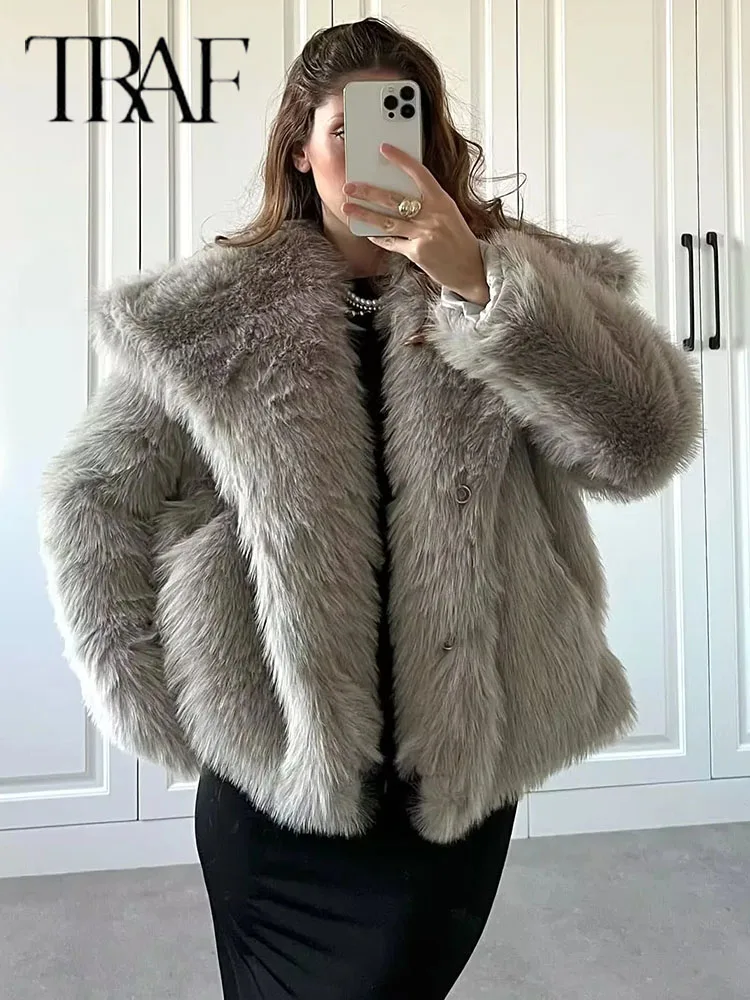 Metal Color Sequin Woven Jacket For Women Loose Stand Collar Long Sleeve Coat Autumn Winter Chic Female Outerwear