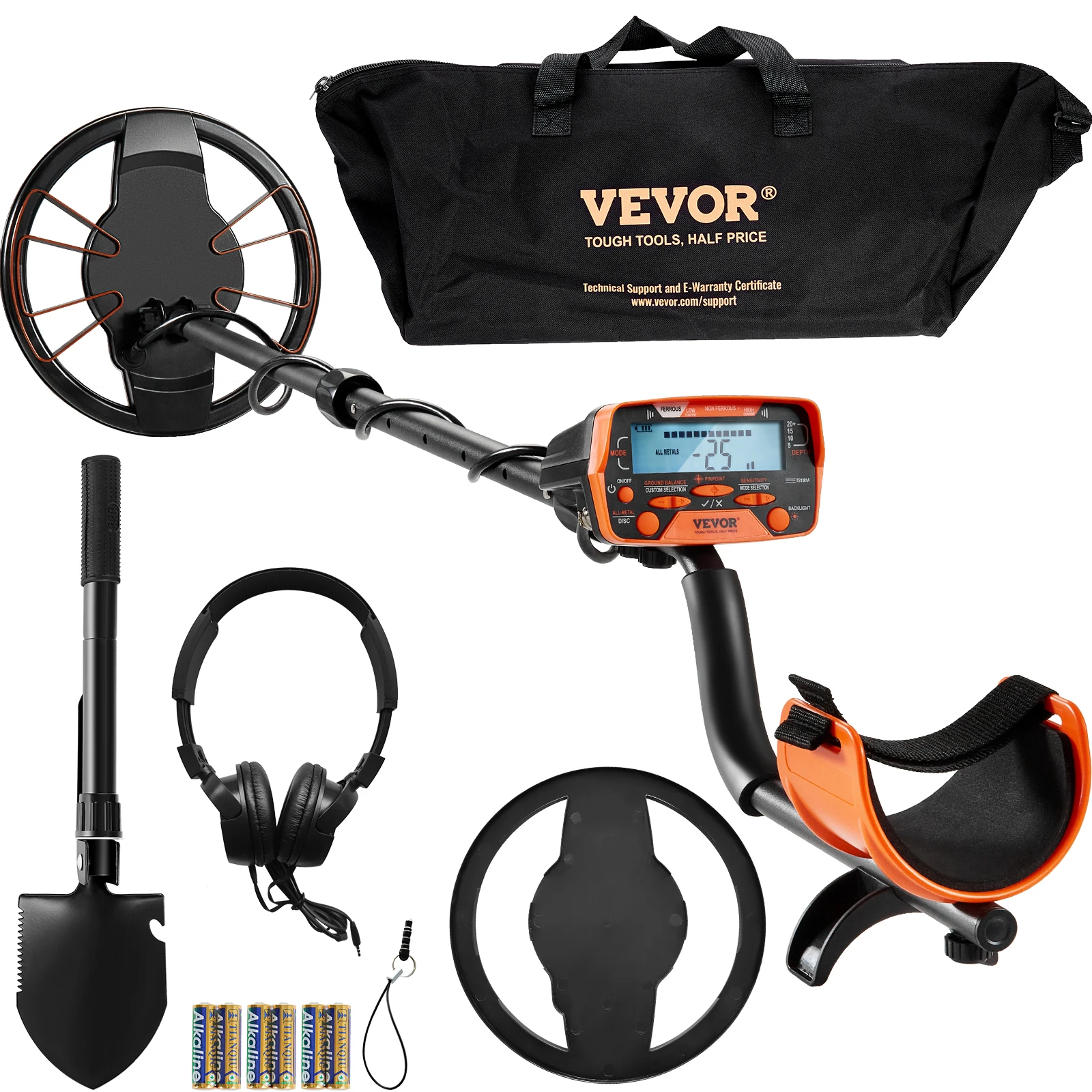 Metal Detector for Adults and Kids 10Inch Waterproof Search Coil with LCD Display 7 Modes Adjustable 41”-52” Aluminum