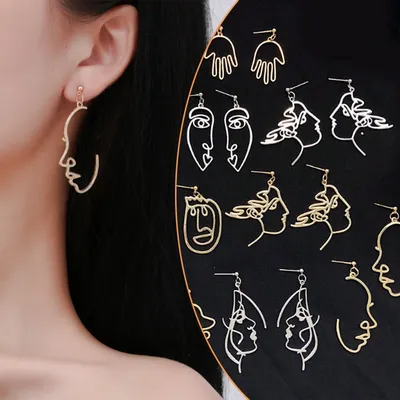 Metal Earrings Abstract Dangle Metal Earrings Abstract Dangle