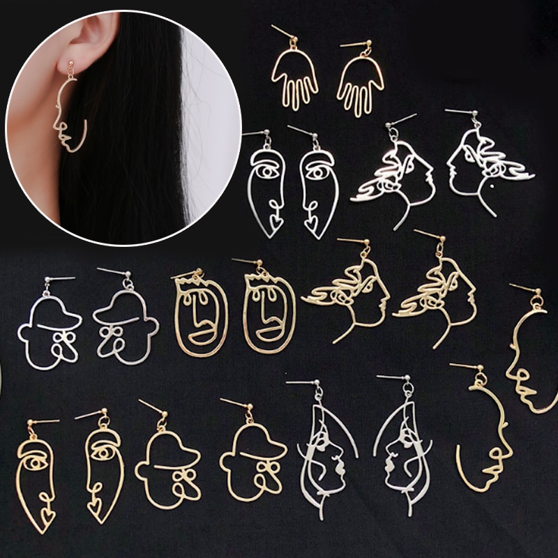 Metal Earrings Abstract Dangle Metal Earrings Abstract Dangle