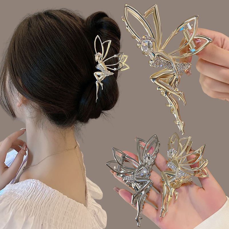 Metal Fairy Hair Clip with Rhinestones