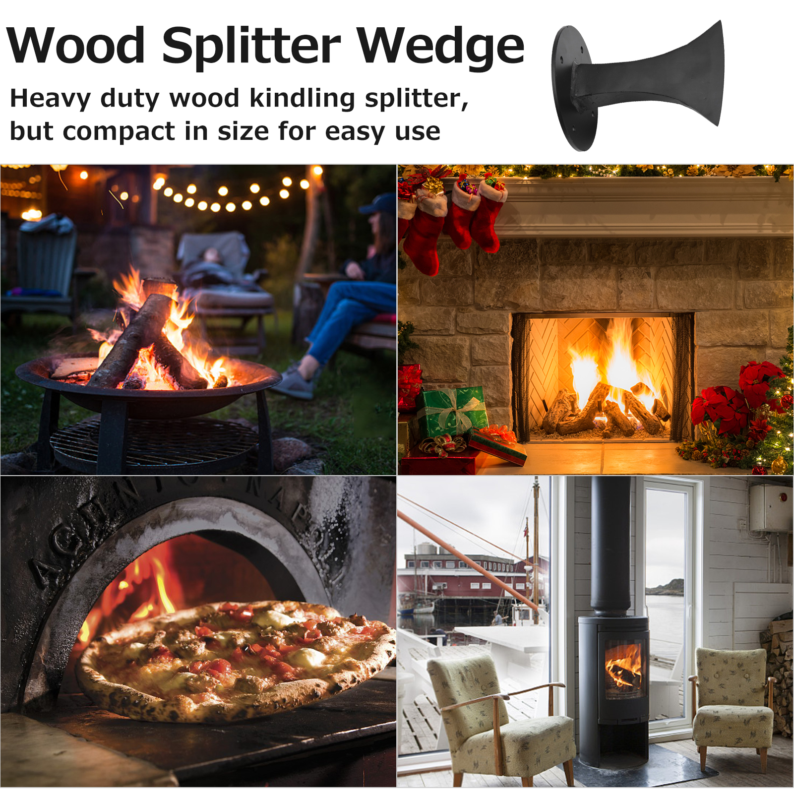 Metal Firewood Kindling Splitter with Screws Metal Firewood Kindling Splitter with Screws