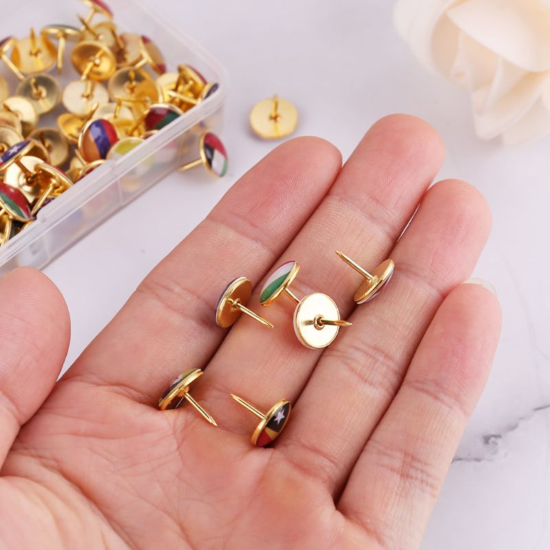 Metal Flag Push Pins (100pcs)