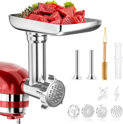 Metal Food Grinder Attachments for all KitchenAid chef and Cuisinart Stand Mixers SM-50 Series. Meat Grinders, Sausage