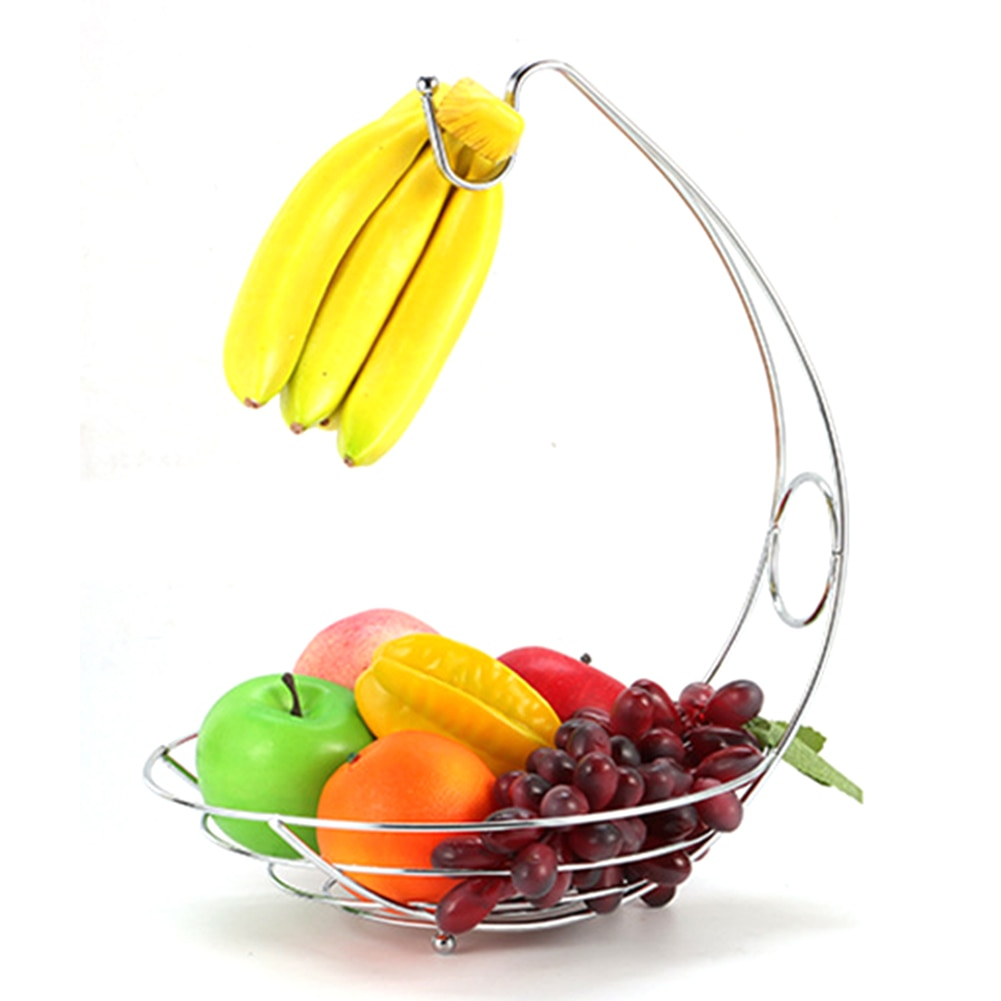 Metal Fruit Bowl with Banana Hanger Metal Fruit Bowl with Banana Hanger