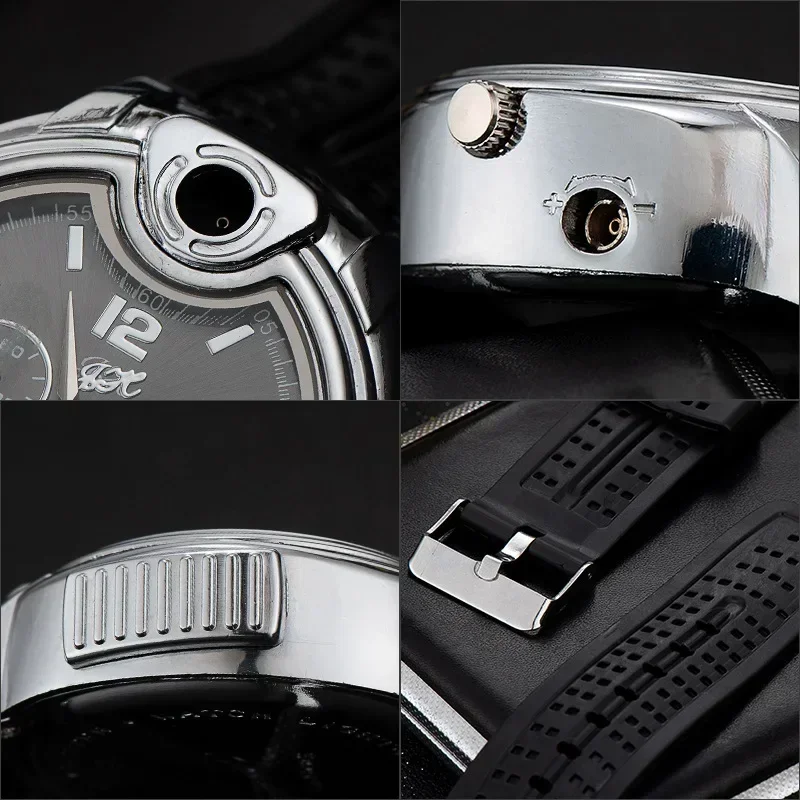 Metal Gas Watch Lighter – Refillable Windproof Lighter Integrated into a Stylish Wristwatch Metal Gas Watch Lighter – Refillable Windproof Lighter Integrated into a Stylish Wristwatch