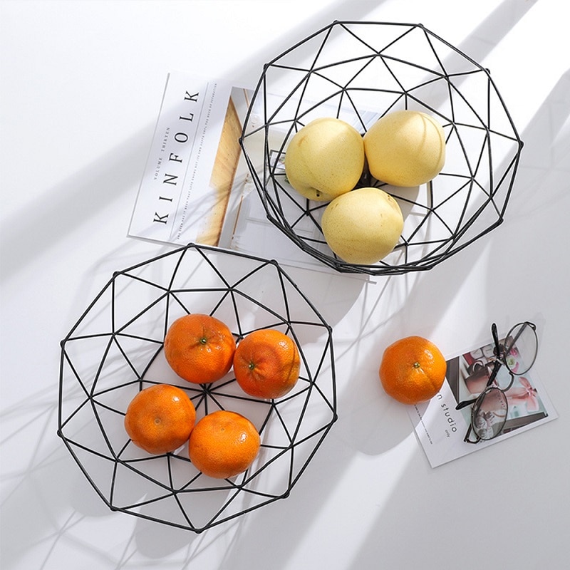 Metal Hexagonal Geometric Fruit Bowl Metal Hexagonal Geometric Fruit Bowl
