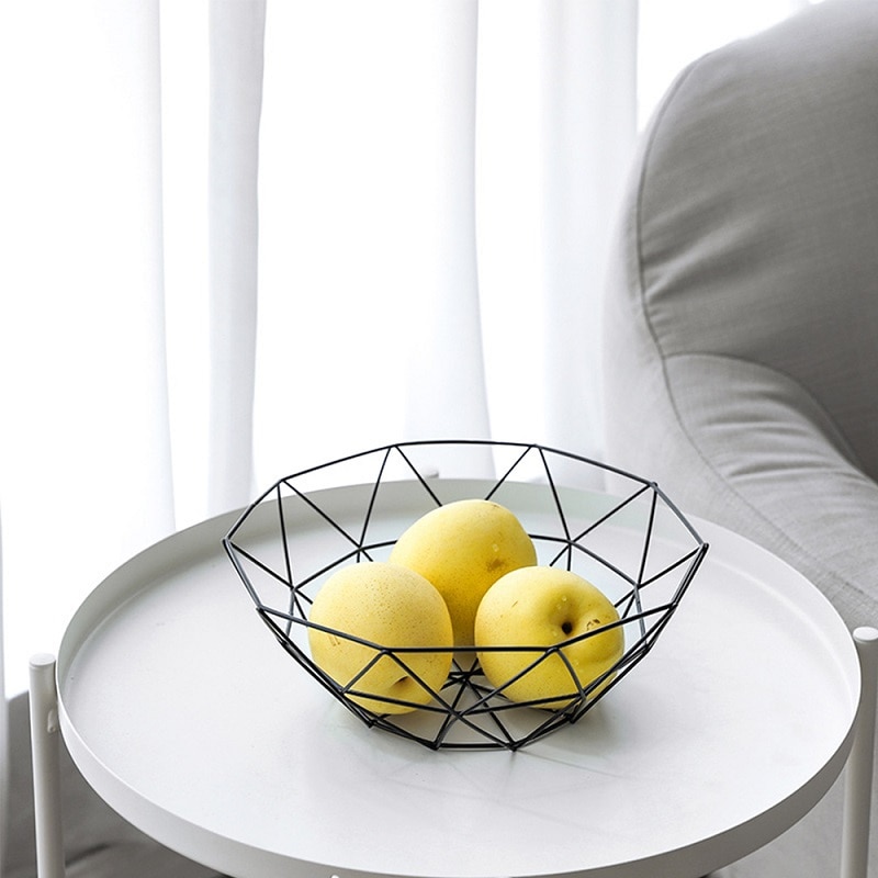 Metal Hexagonal Geometric Fruit Bowl