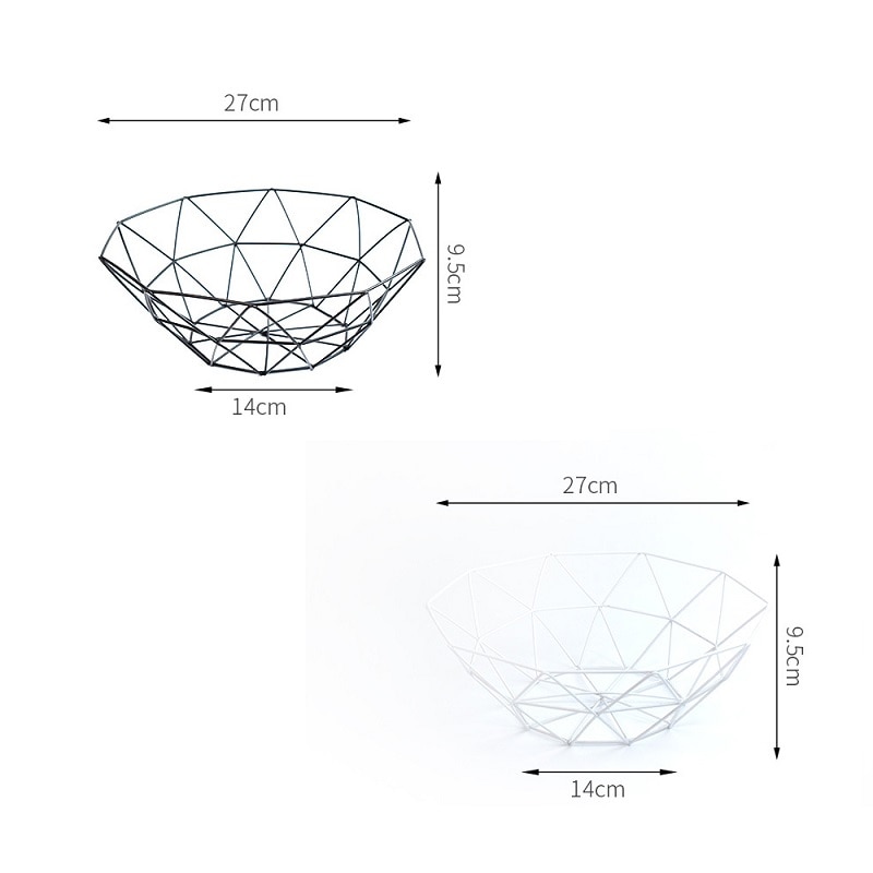 Metal Hexagonal Geometric Fruit Bowl