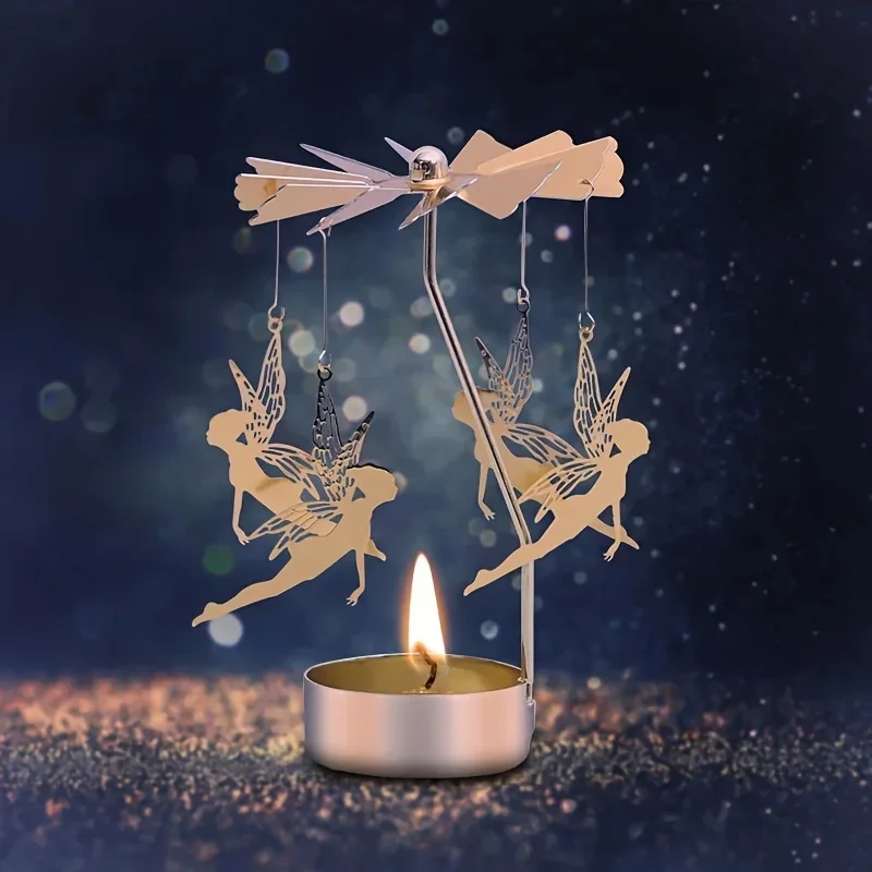 Metal Hot Rotating Candle Holder Christmas Rotating Candle Holder Dinner Party Wedding Party Candle Holder Decoration