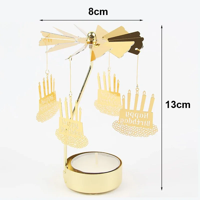 Metal Hot Rotating Candle Holder Christmas Rotating Candle Holder Dinner Party Wedding Party Candle Holder Decoration