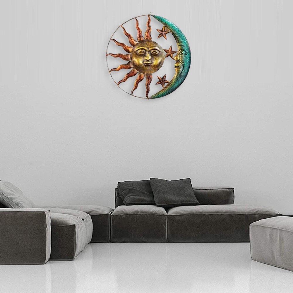 Metal Iron Sun Moon Wall Decor