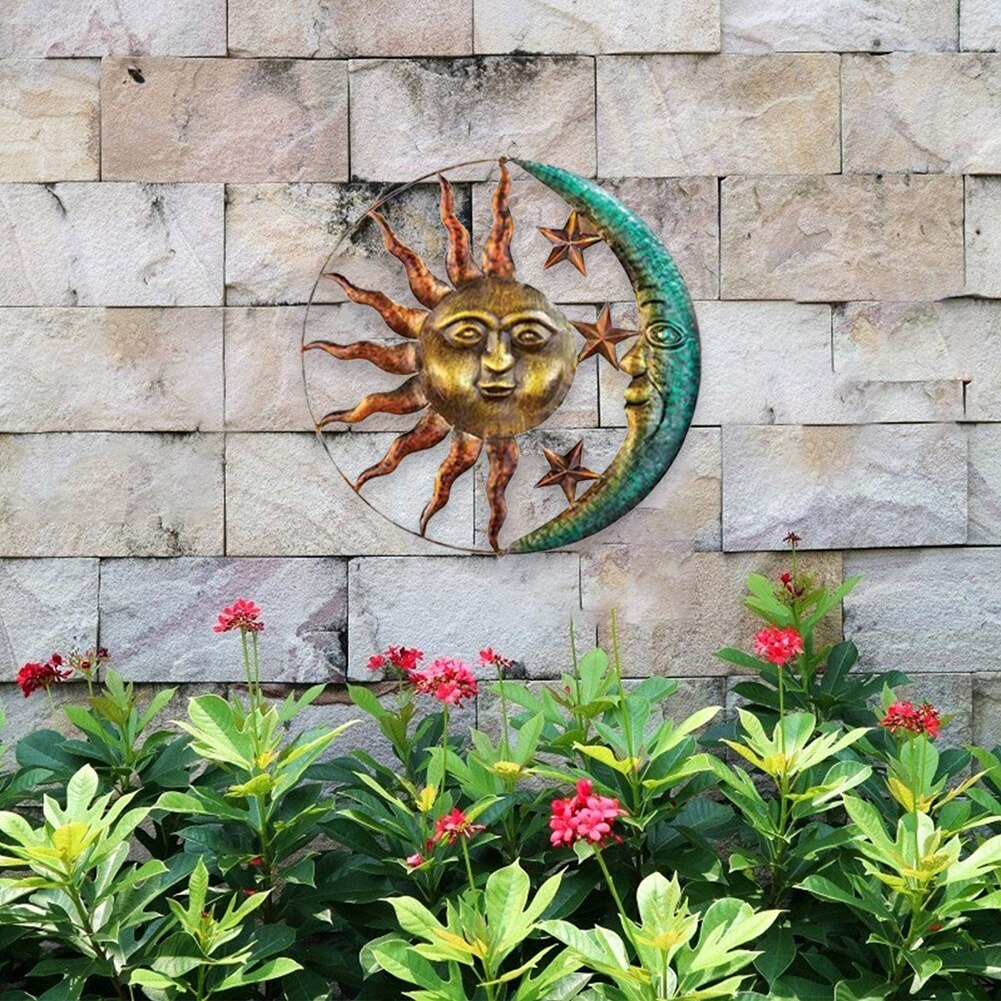 Metal Iron Sun Moon Wall Decor