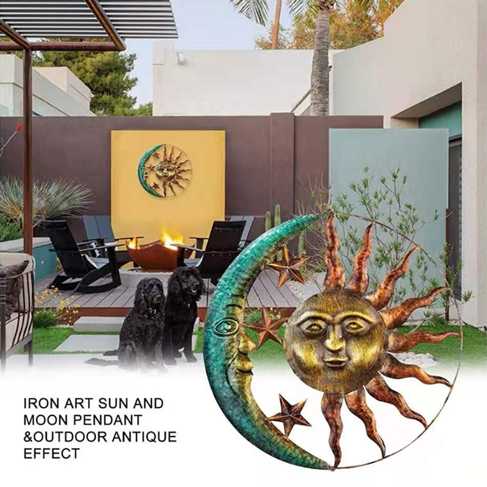 Metal Iron Sun Moon Wall Decor