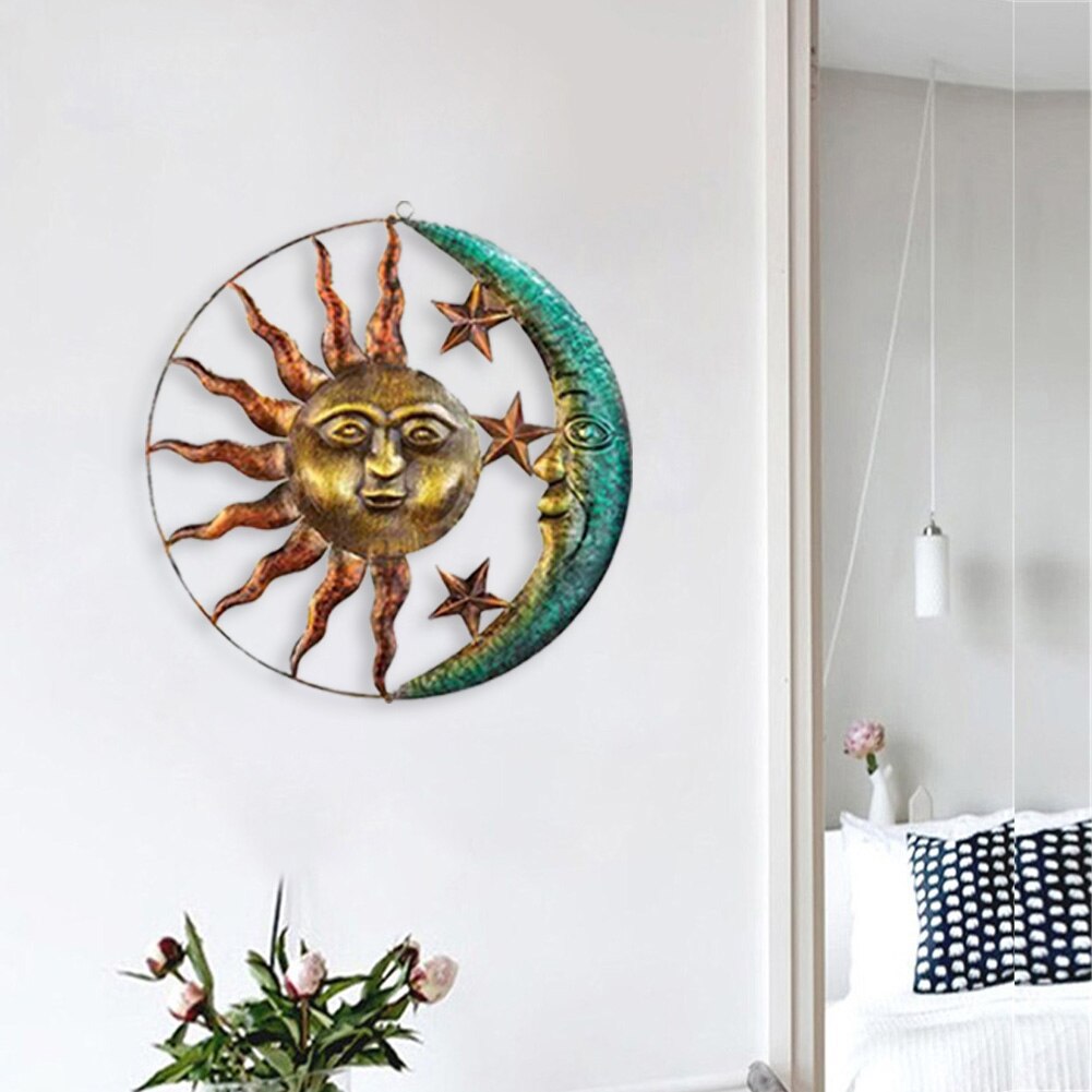 Metal Iron Sun Moon Wall Decor