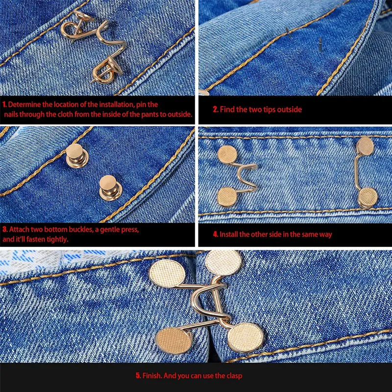 Metal Jeans Waist Pins Tightener