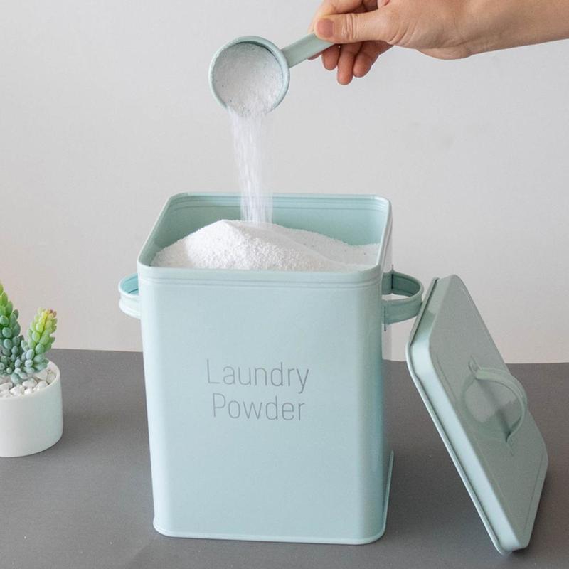 Metal Laundry Powder Box with Scoop