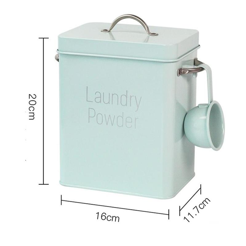 Metal Laundry Powder Box with Scoop