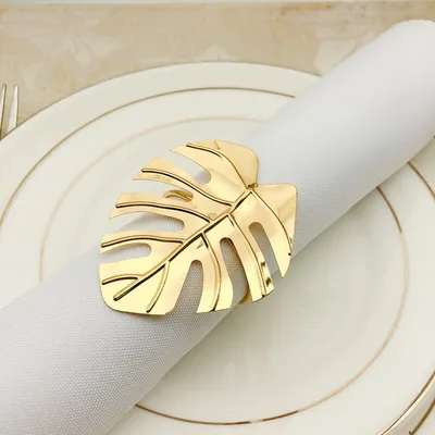 Metal Leaf Napkin Rings (12pcs)