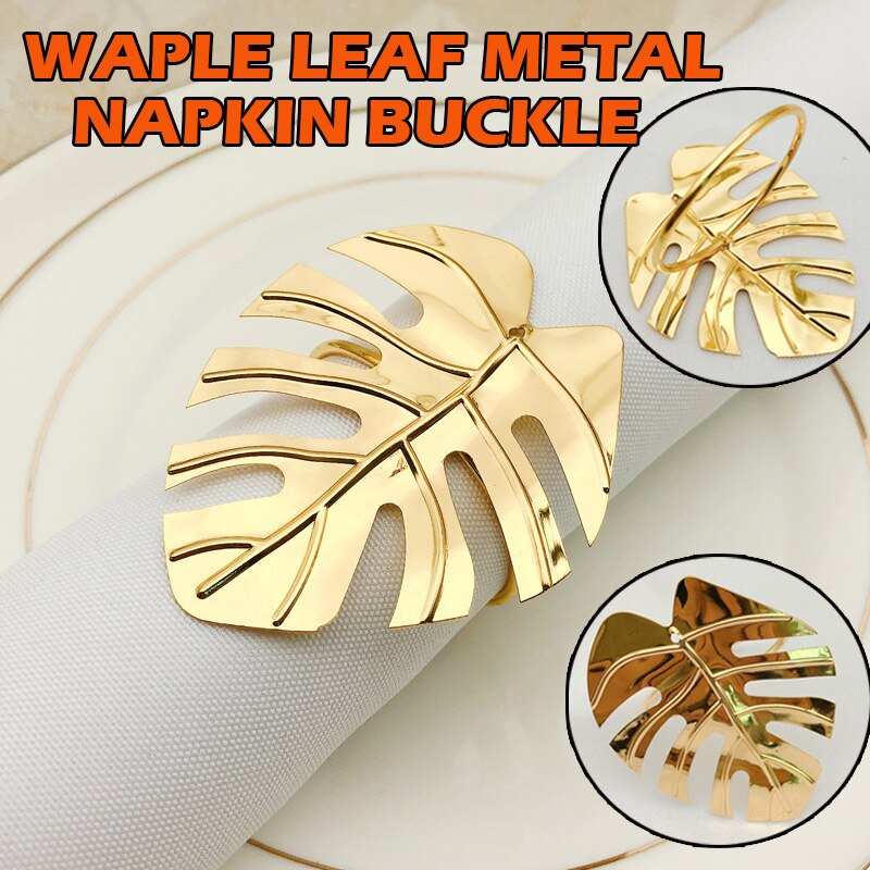 Metal Leaf Napkin Rings (12pcs)