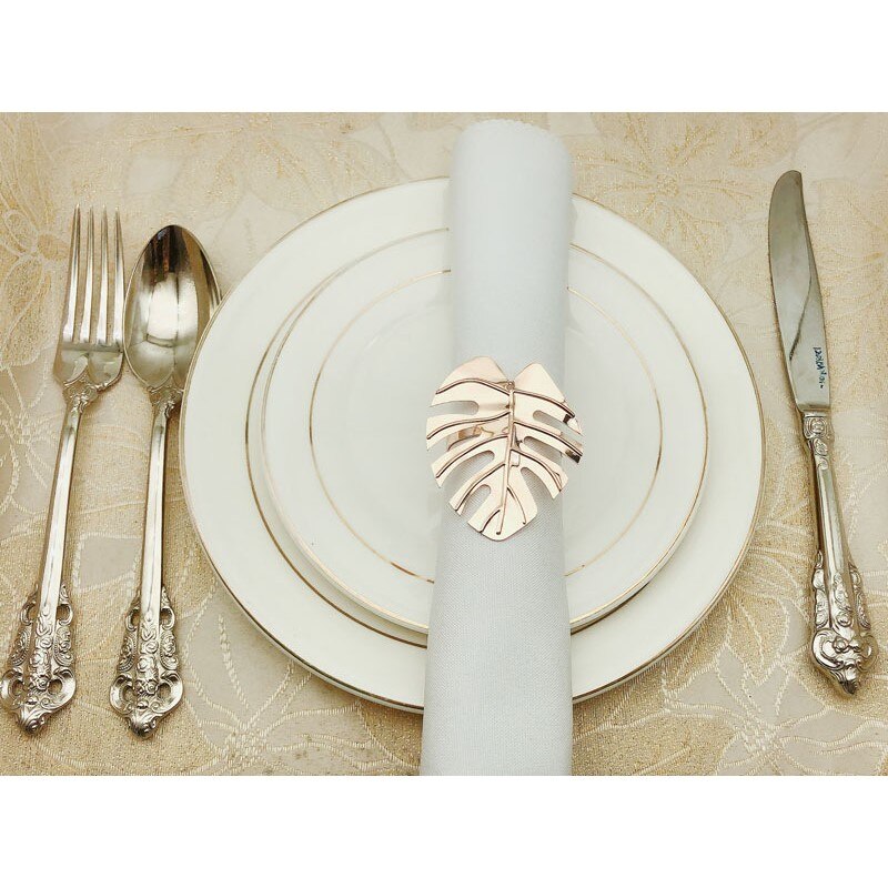 Metal Leaf Napkin Rings (12pcs)