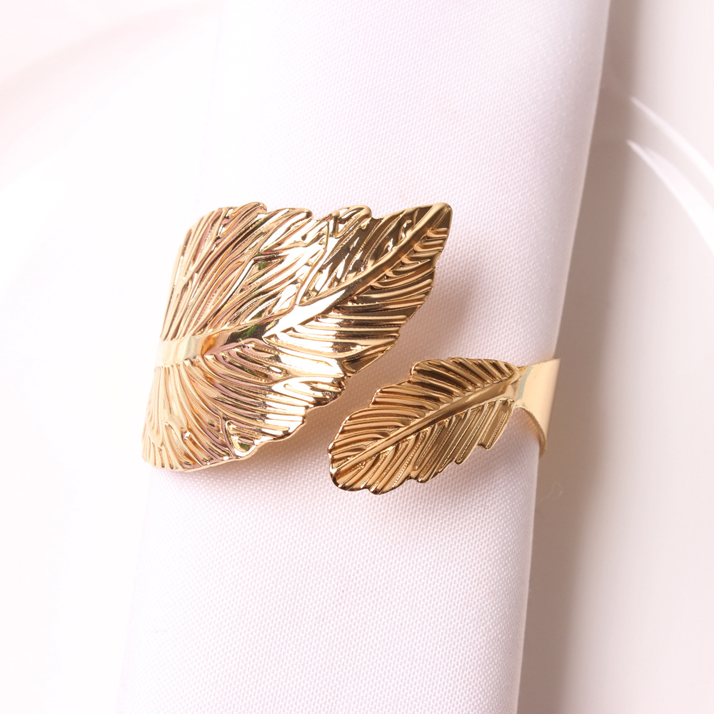Metal Leaves Napkin Rings (4pcs)