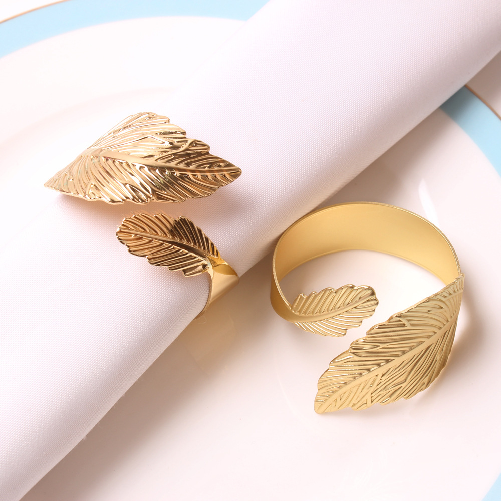 Metal Leaves Napkin Rings (4pcs)